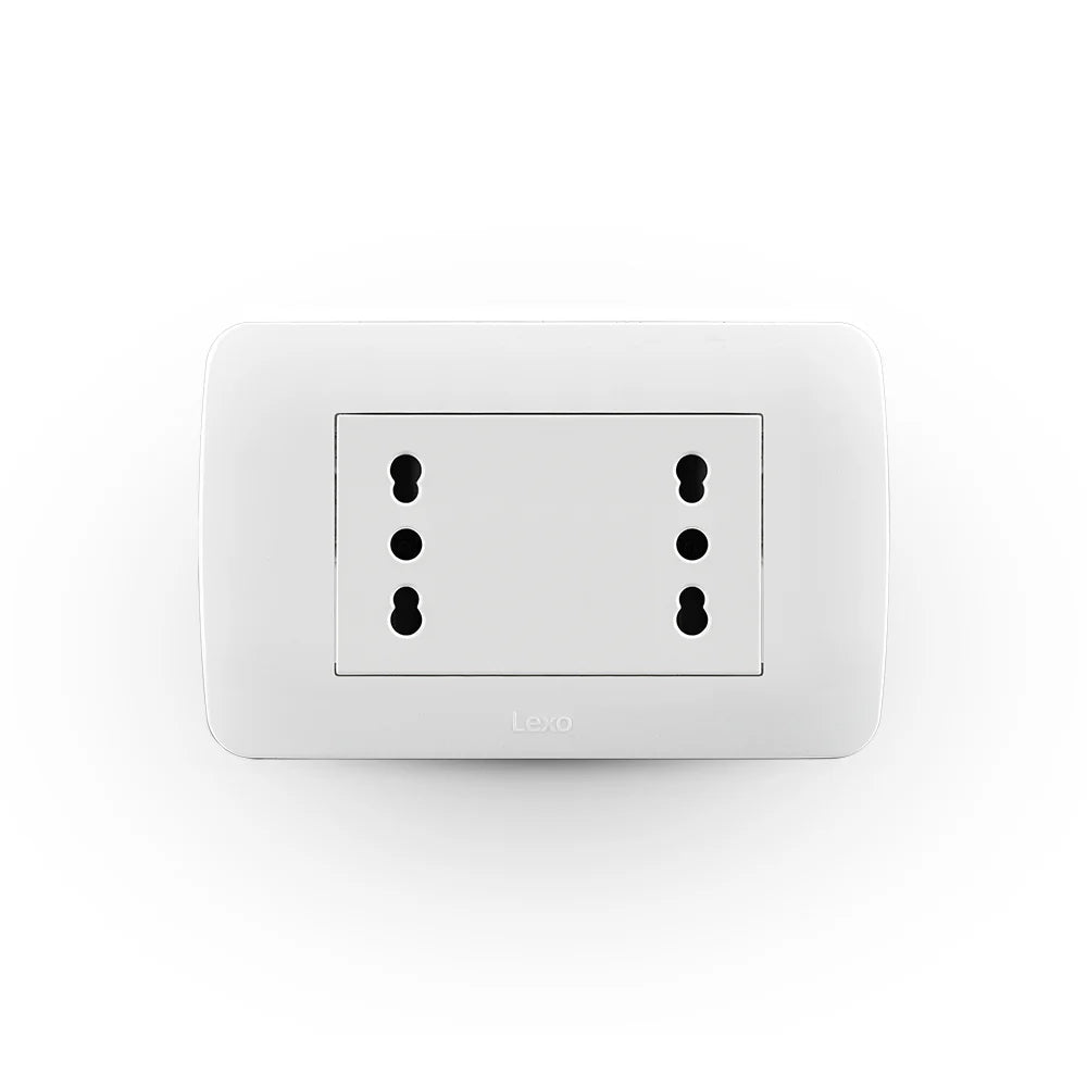Enchufe Toma Corriente Duplex 10/16A 250V Blanco Lexo