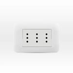 Enchufe Toma Corriente Triple 10A 250V Blanco (Triplex) Lexo