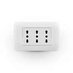 Enchufe Toma Corriente Triplex 10/16A 250V Blanco Lexo