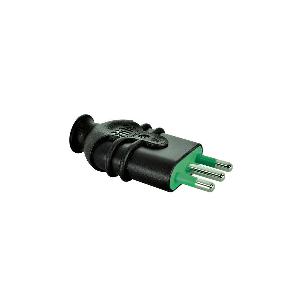 Enchufe Volante Macho 2P+T 16 A 250 VAC Negro Fanton