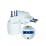 Adaptador Enchufe Schuko 2P+T 10A 250V Blanco Lexo