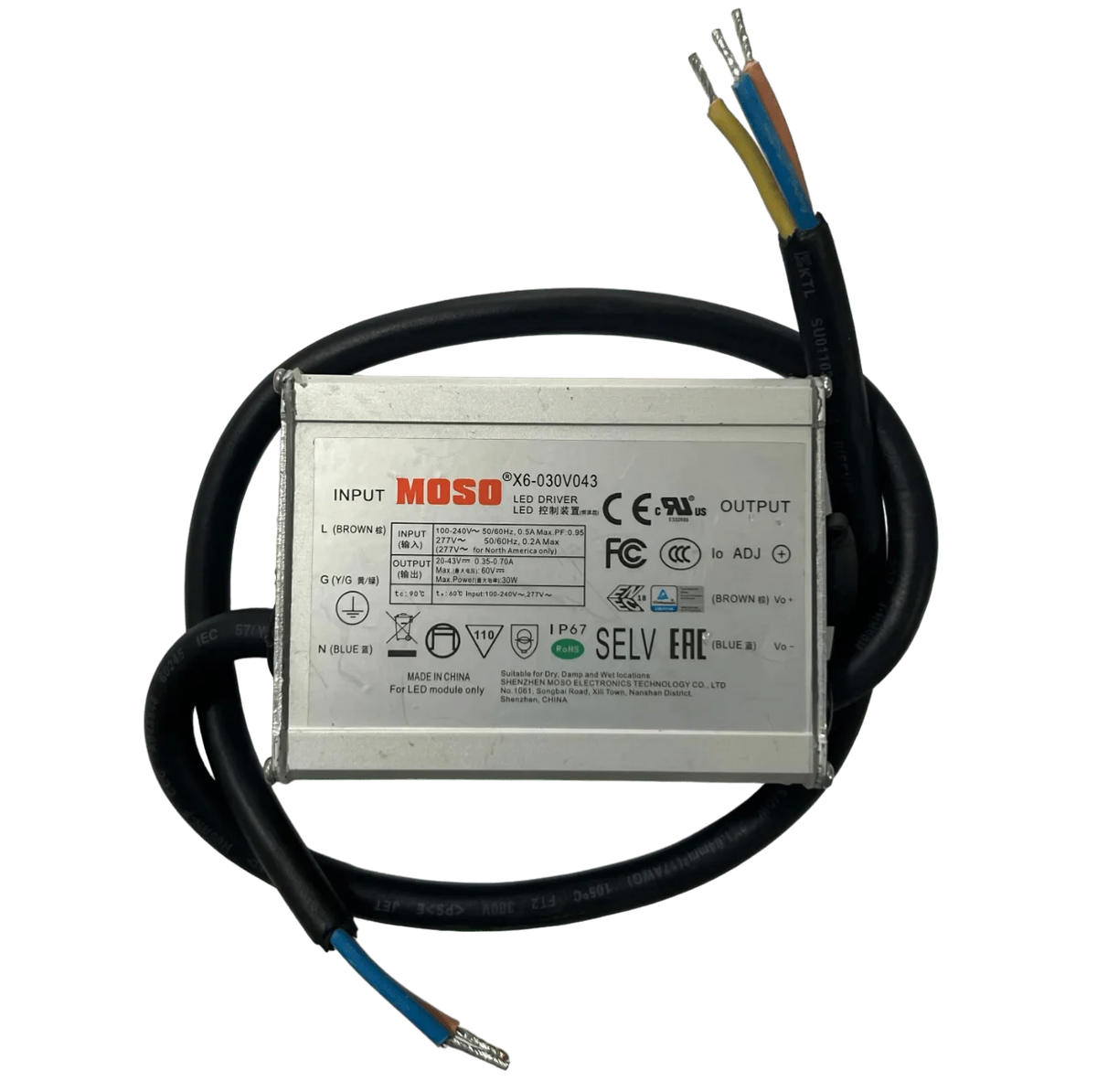 Driver LED 30W 2en1 Dimmable IP67 Serie X6 MOSO