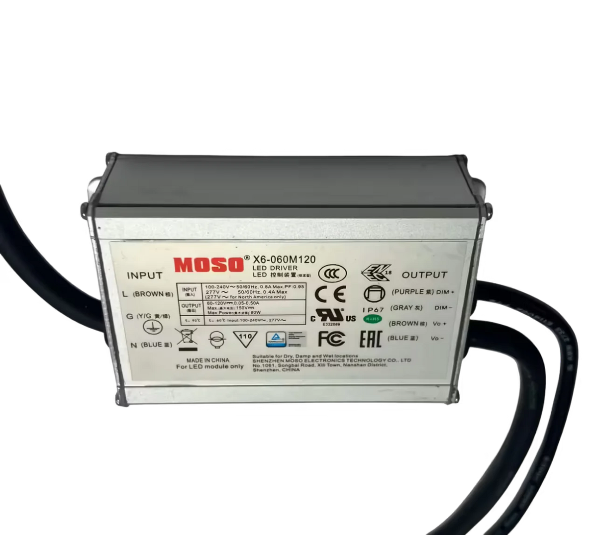 Driver LED 60W 2en1 Dimmable IP67 Serie X6 MOSO