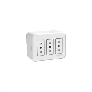 Toma Corriente Sobrepuesto Triple 10A 250V Blanco Genesis